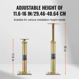 SucceBuy 4pcs House Floor Jack 11.6"-16" Adjustable 2500 Lbs Support Beam Basement Galvanized Telescoping Jack Post for Leveling
