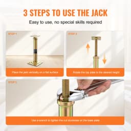 SucceBuy 4pcs House Floor Jack 11.6"-16" Adjustable 2500 Lbs Support Beam Basement Galvanized Telescoping Jack Post for Leveling