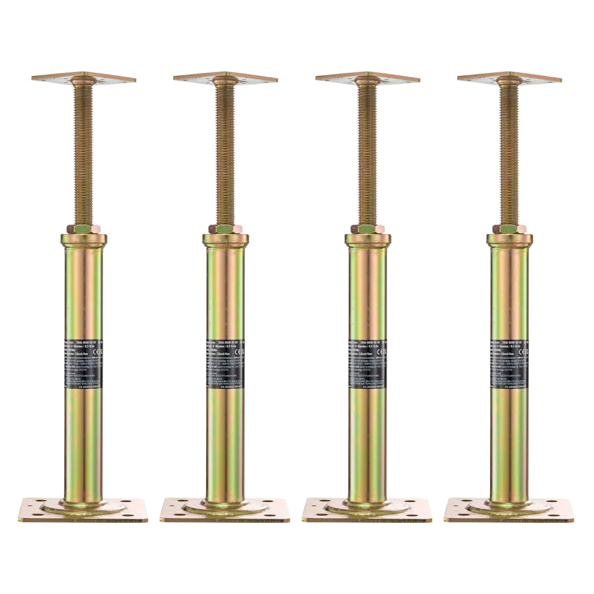 SucceBuy 4pcs House Floor Jack 11.6"-16" Adjustable 2500 Lbs Support Beam Basement Galvanized Telescoping Jack Post for Leveling