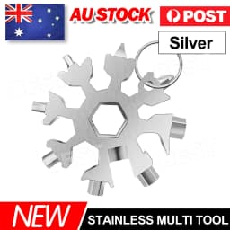 Stainless Multi Tool Snowflake Shape Keychain Universal Screw Wrench Pocket Tool