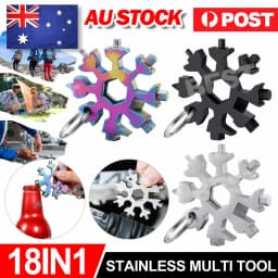 Stainless Multi Tool Snowflake Shape Keychain Universal Screw Wrench Pocket Tool