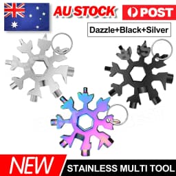 Stainless Multi Tool Snowflake Shape Keychain Universal Screw Wrench Pocket Tool