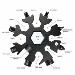 Stainless Multi Tool Snowflake Shape Keychain Universal Screw Wrench Pocket Tool