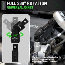 Swanlake 18-Piece Impact Socket Extension Set 1/4" 3/8" 1/2" Drive Swivel Universal Joint Swivel Socket Adapte Extension Bar