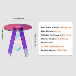 SucceBuy Acrylic End Table C-Shaped Lucite Side Table Clear Acrylic Side Table for Drink Food Snack used in Bedroom Living Room