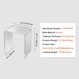 SucceBuy Acrylic End Table C-Shaped Lucite Side Table Clear Acrylic Side Table for Drink Food Snack used in Bedroom Living Room