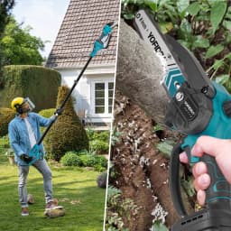 YOFIDRA 8 Inch Brushless Telescoping Pole Electric Chainsaw Scissors High Branch Garden Pruning Tool For Makita Battery Pin