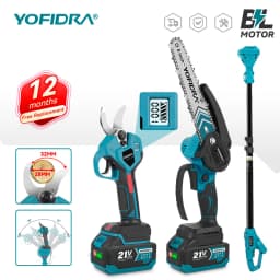 YOFIDRA 8 Inch Brushless Telescoping Pole Electric Chainsaw Scissors High Branch Garden Pruning Tool For Makita Battery Pin