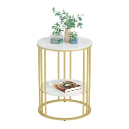 Side table luxury marble coffee table sofa table bronze metal frame modern