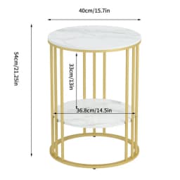 Side table luxury marble coffee table sofa table bronze metal frame modern