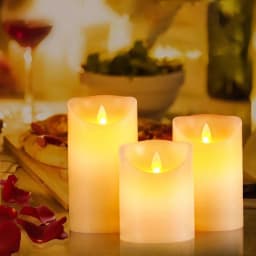 3PCS Flameless LED Candle WarmWhite Moving Dancing Wick Electic Candles Weding