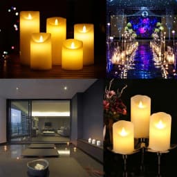 3PCS Flameless LED Candle WarmWhite Moving Dancing Wick Electic Candles Weding