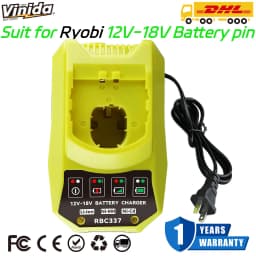 VINIDA P117 12-18V Charger Replacement for Ryobi 18V Battery Charger P117 P118 P118B P135 P166 140237023 140153004 Fast Charger