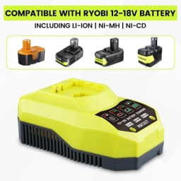 VINIDA P117 12-18V Charger Replacement for Ryobi 18V Battery Charger P117 P118 P118B P135 P166 140237023 140153004 Fast Charger