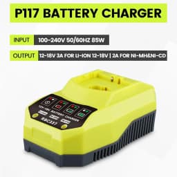 VINIDA P117 12-18V Charger Replacement for Ryobi 18V Battery Charger P117 P118 P118B P135 P166 140237023 140153004 Fast Charger