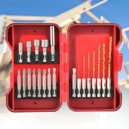 21PCS/set Screwdriver Bit Set 21-piece Professional Hex Shank Screwdriver and Drill Bit Set with Red Plastic Box