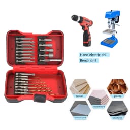 21PCS/set Screwdriver Bit Set 21-piece Professional Hex Shank Screwdriver and Drill Bit Set with Red Plastic Box