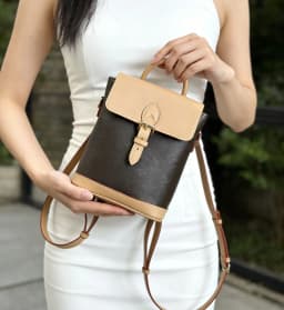 Designer new backpack female new style retro leisure presbyter large capacity backpack print fashion trend line big bag