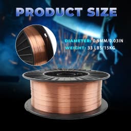 ER70S-6 Mild Steel 0.035 Inch MIG Welding Wire Low Splatter 33 Pound Spool Fit for All Position Gas Welding