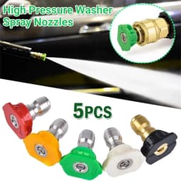 5 PCS High Pressure Washer Spray Nozzles Variety Degrees Quick Connect Tip NEW
