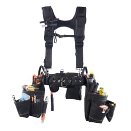 SucceBuy 19 Pockets Tool Belt Tools Pouch Waist Adjustable 31-51in Utility Belt Work Bag Detachable Suspension for Electrician