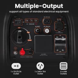 Portable Inverter Generator 3.5KW MAX Petrol Compact Quiet 58dB Sine Wave