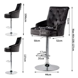Luxury Velvet Swivel Bar Stools with Lion Knocker Upholstered Bar Dining Chairs for Home Bar Table