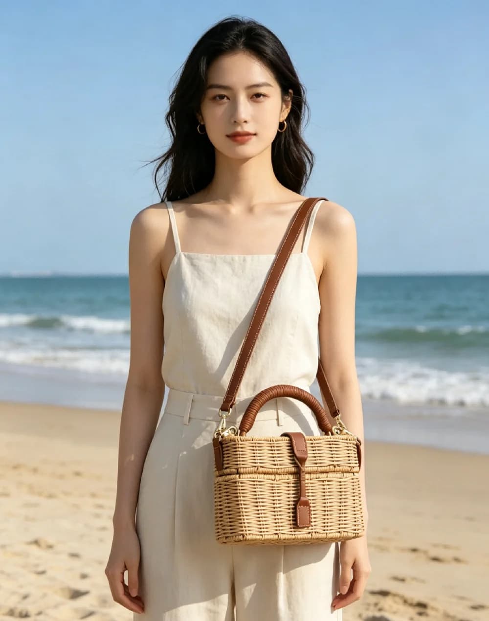 Handmade Summer Straw Bag Women Rattan Box Shoulder Travel Vacation Beach High Quality Square Purse
