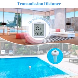 INKBIRD IBS-P01R Pool Thermometer with Indoor Monitor Up to 300 ft Transmission Floating Thermometer for Bathtub,Aquarium