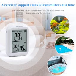 INKBIRD IBS-P01R Pool Thermometer with Indoor Monitor Up to 300 ft Transmission Floating Thermometer for Bathtub,Aquarium