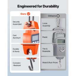 SucceBuy 660 lbs/300 kg Digital Crane Scale Portable Handheld Hanging Scale with LCD Display & Hook for Farm Hunting Fishing