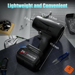 Cordless Leaf Blower, Lightweight Handheld Turbo Jet Blower 130000 RPMPortable Dust Cleaner with Adjust, 2*2.0Ah Battery Powered