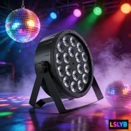 LSLYB 18x18W RGBWA‑UV 6in1 LED Par Light ABS DMX512 Stage Lighting for DJ Show Bar Wedding Family Party Disco Uplight