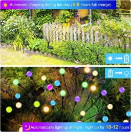 Solar Firefly Garden Lights 10LED Swaying Outdoor Waterproof Landscape Decor
