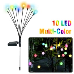 Solar Firefly Garden Lights 10LED Swaying Outdoor Waterproof Landscape Decor