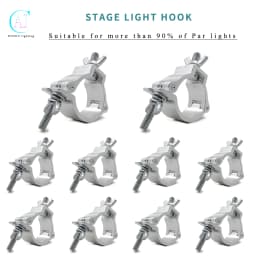 10 Pieces Aluminum Alloy Stage Light Clamps, Quick-Release Hooks, Theater Lighting, 48-51mm, 100kg,