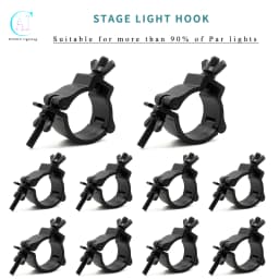 10 Pieces Aluminum Alloy Stage Light Clamps, Quick-Release Hooks, Theater Lighting, 48-51mm, 100kg,