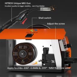 Hitbox Hbm200 Mig Welder 3 in 1 Arc/Gasless Mig/Lift Tig Non Gas Semi-Automatic Igbt Inverter Welding Machine 220V Au Plug