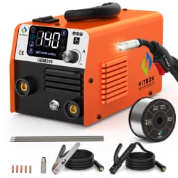 Hitbox Hbm200 Mig Welder 3 in 1 Arc/Gasless Mig/Lift Tig Non Gas Semi-Automatic Igbt Inverter Welding Machine 220V Au Plug