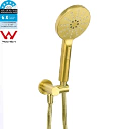 **Sydney Stock** KYLINS Brushed Gold Round Rain Shower Head 3 Mode Handheld Kit 2 Way Mixer Diverter Tap Set Wels WaterMark