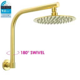**Sydney Stock** KYLINS Brushed Gold Round Rain Shower Head 3 Mode Handheld Kit 2 Way Mixer Diverter Tap Set Wels WaterMark