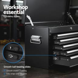 5 Drawer Lockable Tool Chest Cabinet Garage Storage Organizer Black Heavy Duty Steel Rolling Cabinet