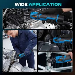 Jemi Tool 12V Electric Ratchet Wrench Set, 40N.m, 3/8'' Cordless Electric Wrench, Equipped with 7 Sockets and LED Light, Suitable for Automotive Maintenance, Disassembling Screws and Nuts, and a Variable-Speed Ratchet Wrench for Use in Narrow Spaces.