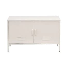 White Metal Buffet Sideboard Cabinet Kitchen Dining Room Storage Organizer Cupboard