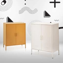 White Metal Buffet Sideboard Cabinet Kitchen Dining Room Storage Organizer Cupboard