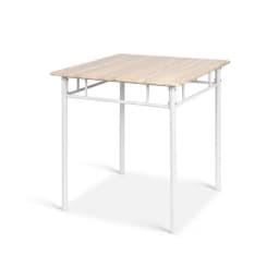 3 Piece Oak Dining Table and Chairs Set Compact Wooden Kitchen Furniture for Small Spaces