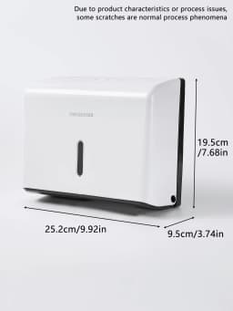 1pc Large Capacity 200-Sheet Tissue Box With Free Punch Installation Kit, Wall-Mounted Waterproof Paper Towel Holder For