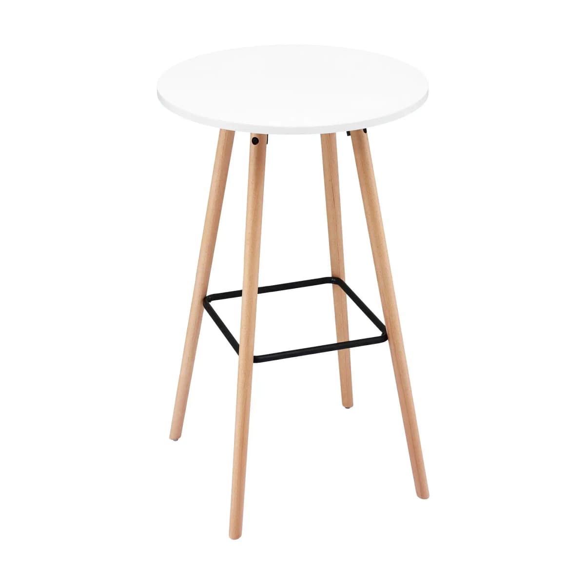 Modern Round Bar Table White Wood 98cm Height Kitchen Dining Counter Pub Table