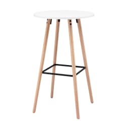 Modern Round Bar Table White Wood 98cm Height Kitchen Dining Counter Pub Table