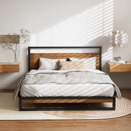 King Size Metal Bed Frame Heavy Duty Platform Bed Frame Easy Assembly No Box Spring Needed Sturdy Steel Bed Base for Bedroom Use